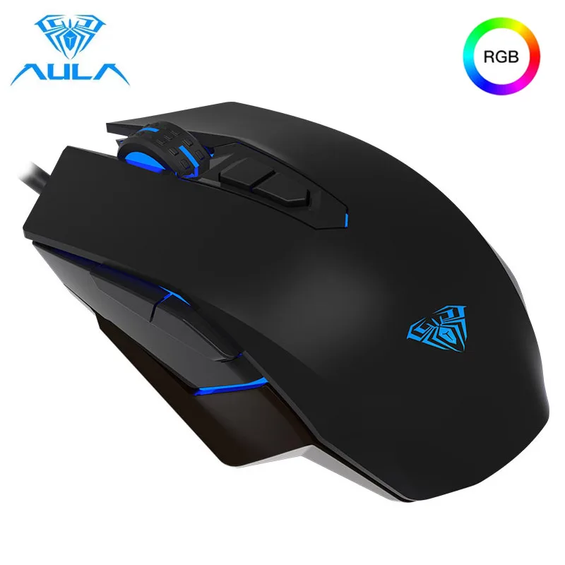 AULA AULA S50 Gaming Mouse 2400 DPI Wired USB 7 Buttons Black — product photo