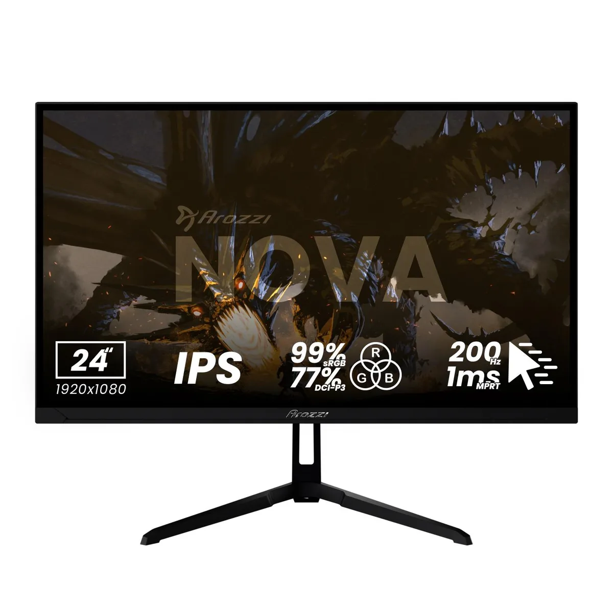 Arozzi Arozzi Nova 24" 200Hz IPS gaming monitor Black — photo du produit