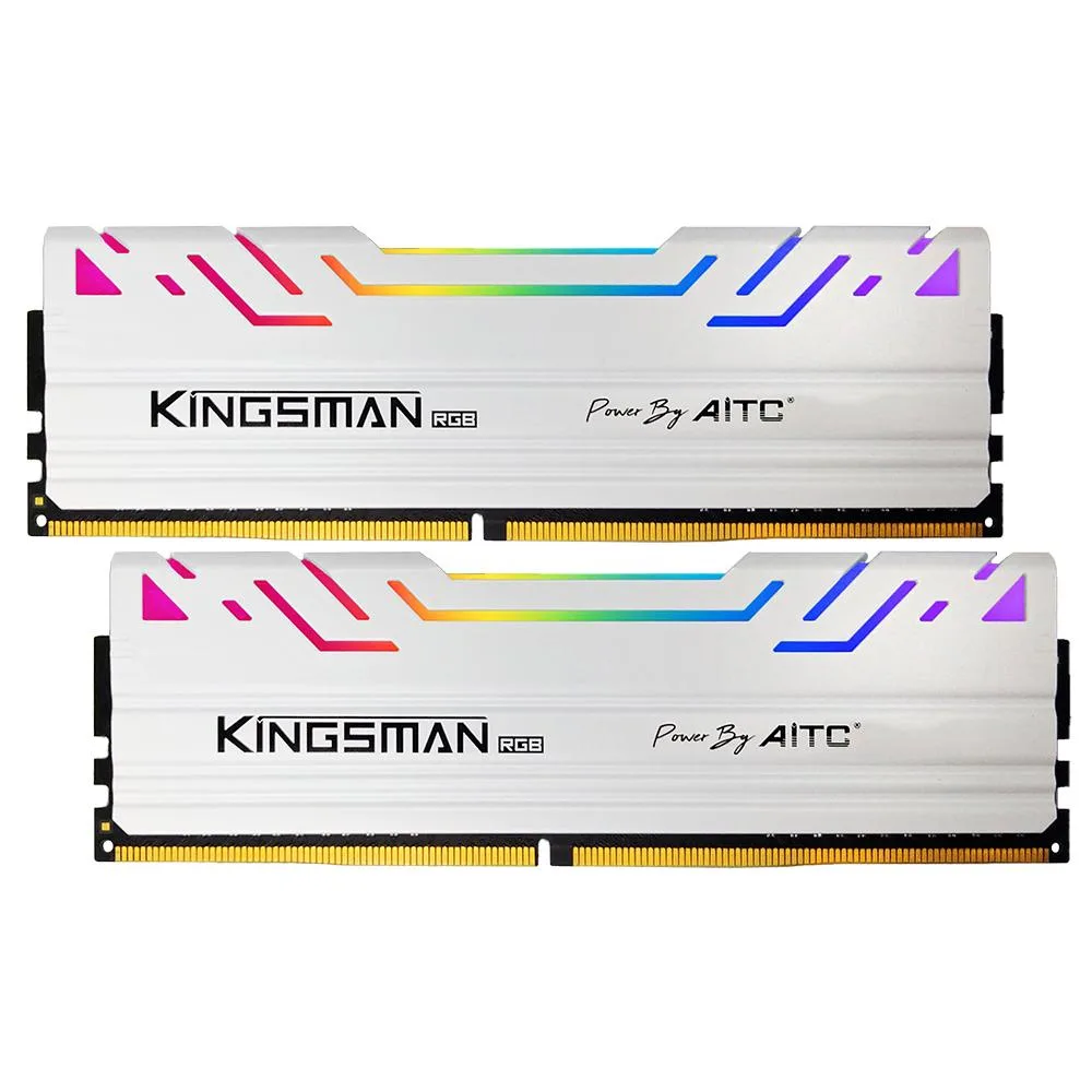 KINGSMAN GAMING KINGSMAN GAMING KSD48G32C22KMR 16GB (2x8GB) DDR4 3200 White RGB — product photo