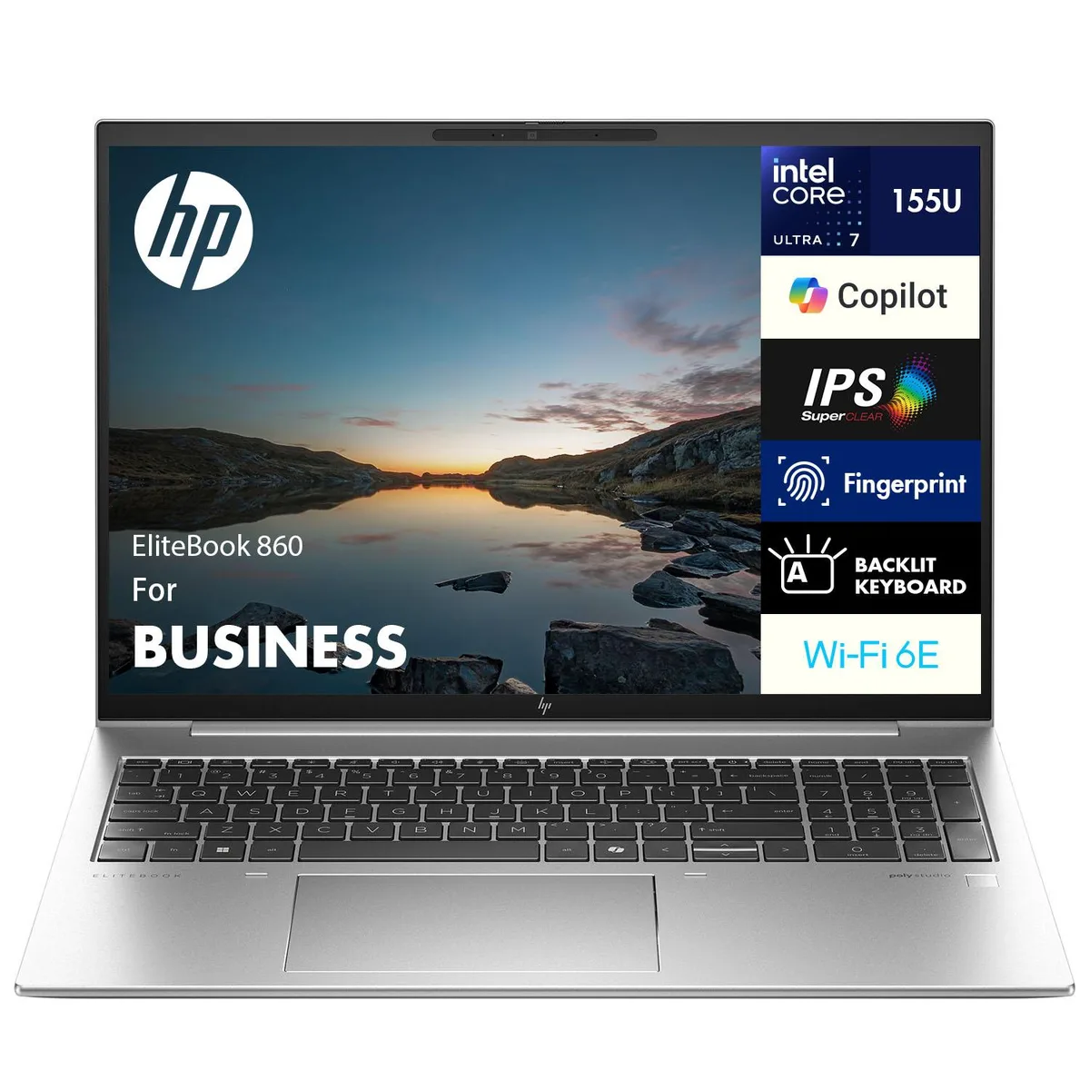 HP HP EliteBook 860 laptop Intel Core Ultra 7 155U 16GB DDR5 512GB SSD 16.0" WUXGA Windows 11 Pro — photo du produit