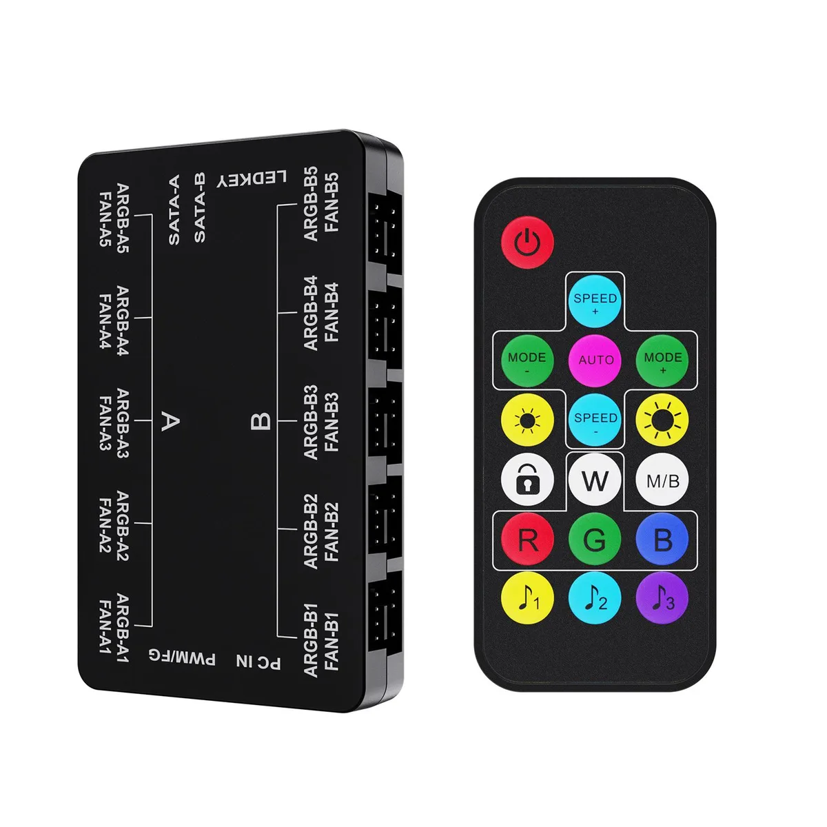Vetroo Vetroo 20-Port Fan Hub PWM ARGB Remote SATA Black — φωτογραφία προϊόντος