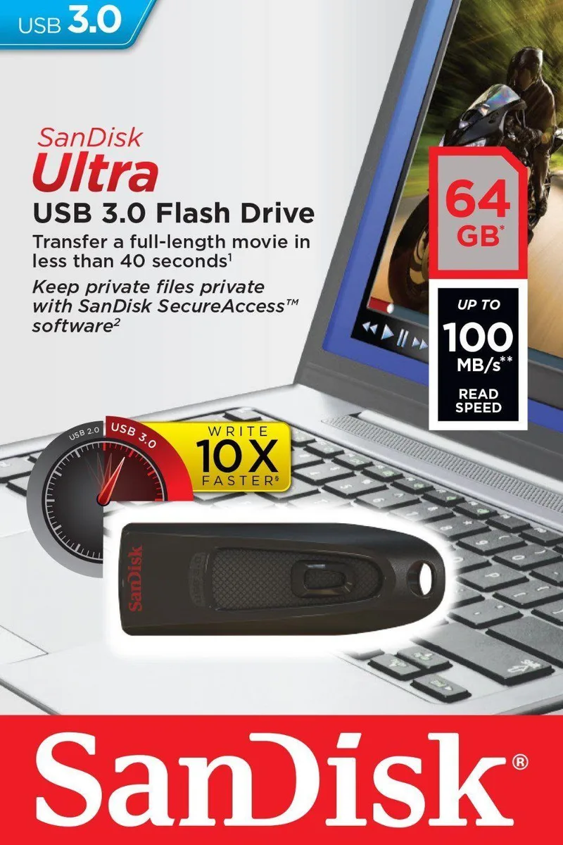 SanDisk SanDisk Ultra USB 3.0 64 GB 100 MB/s SDCZ48-064G-U46 — fotografie produktu
