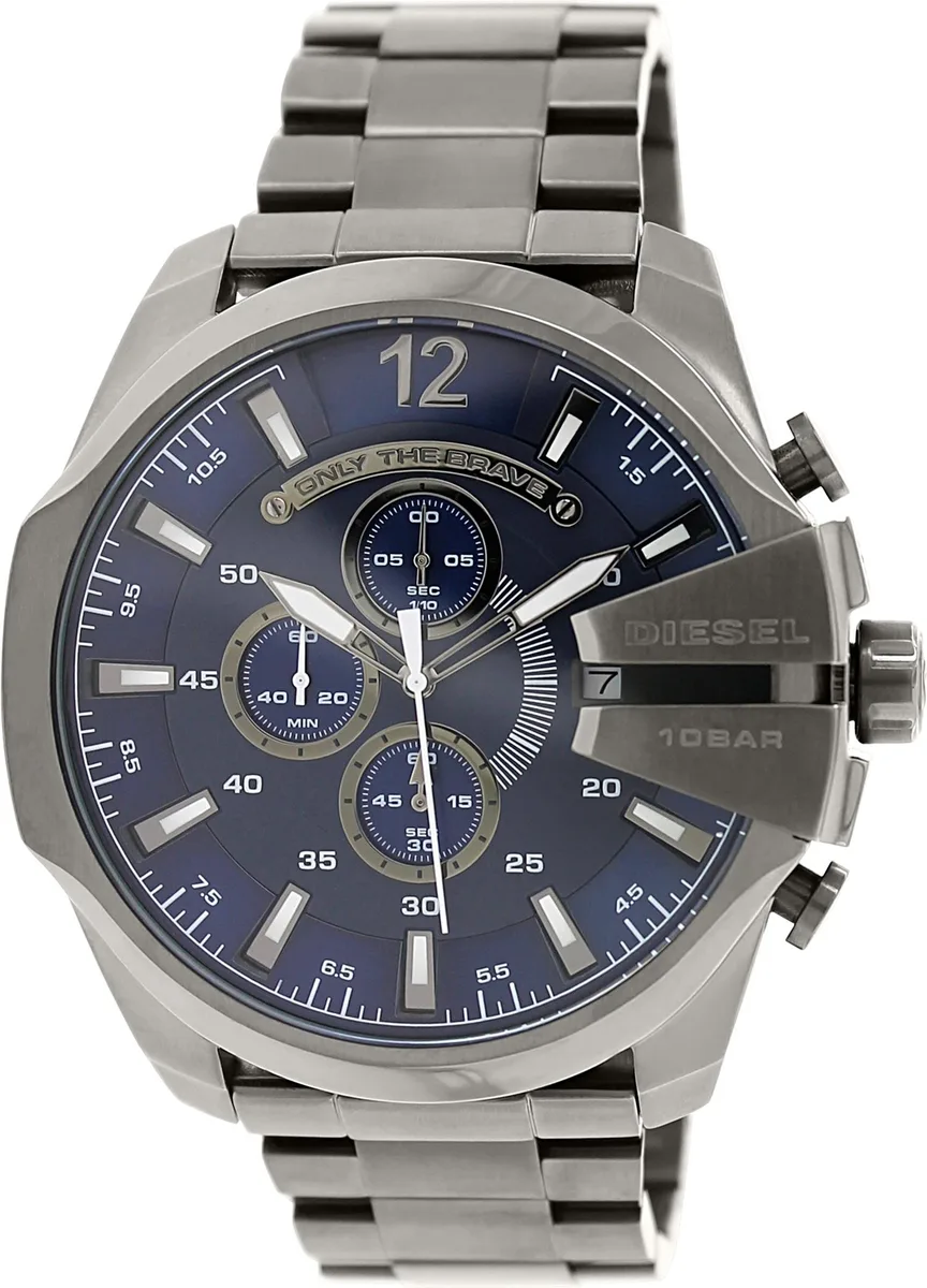 Diesel Diesel DZ4329 Mega Chief Gunmetal Stainless Blue Dial Chronograph Watch — снимка на продукта