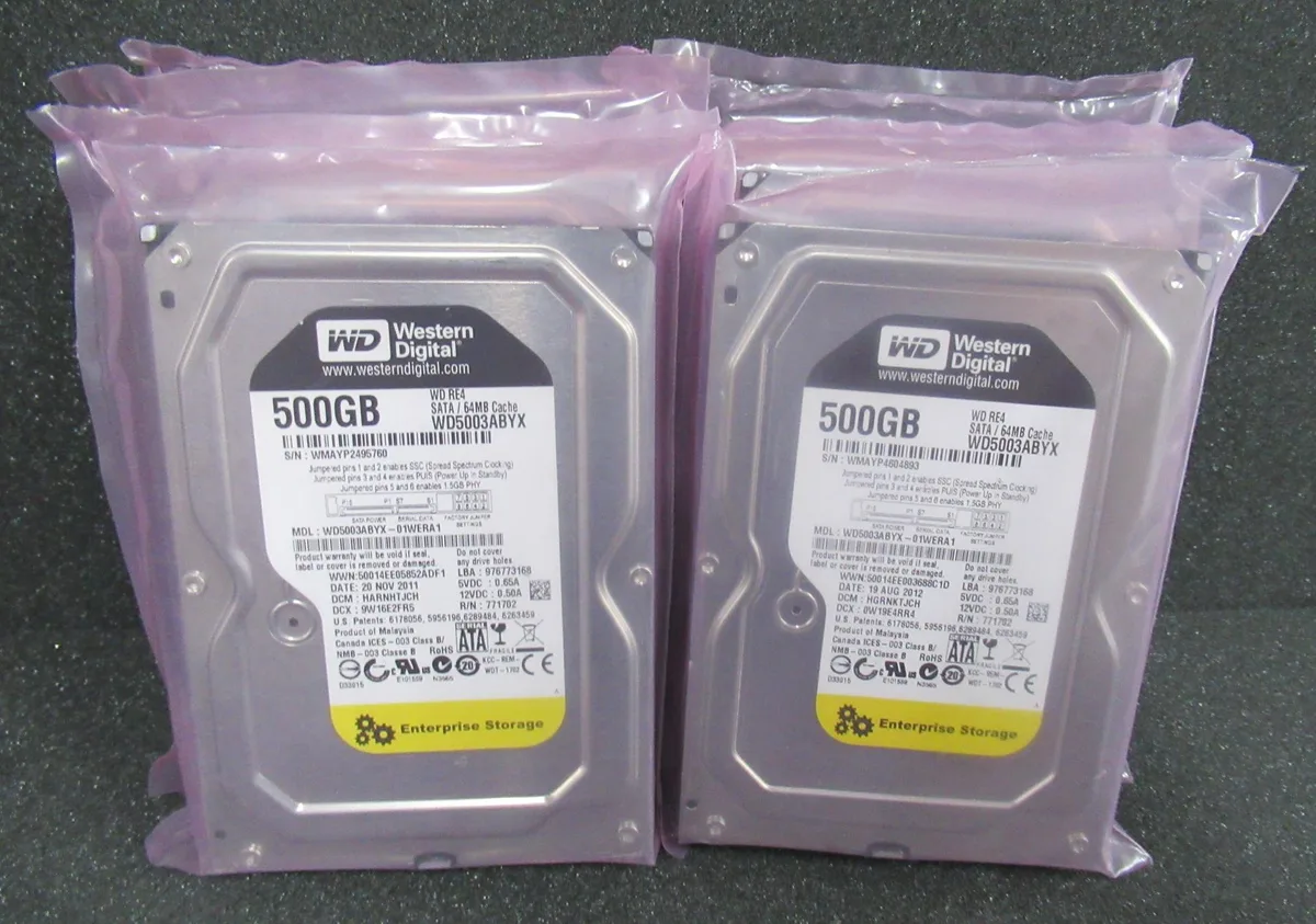 Silver 3.5 inch SATA hard drive with circuit board visible