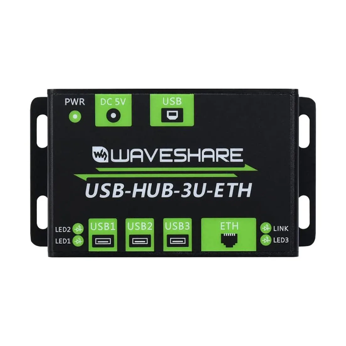 LORDWORLD LORDWORLD Industrial USB Hub 3×USB 2.0 100M Ethernet Plug & Play — produktfoto