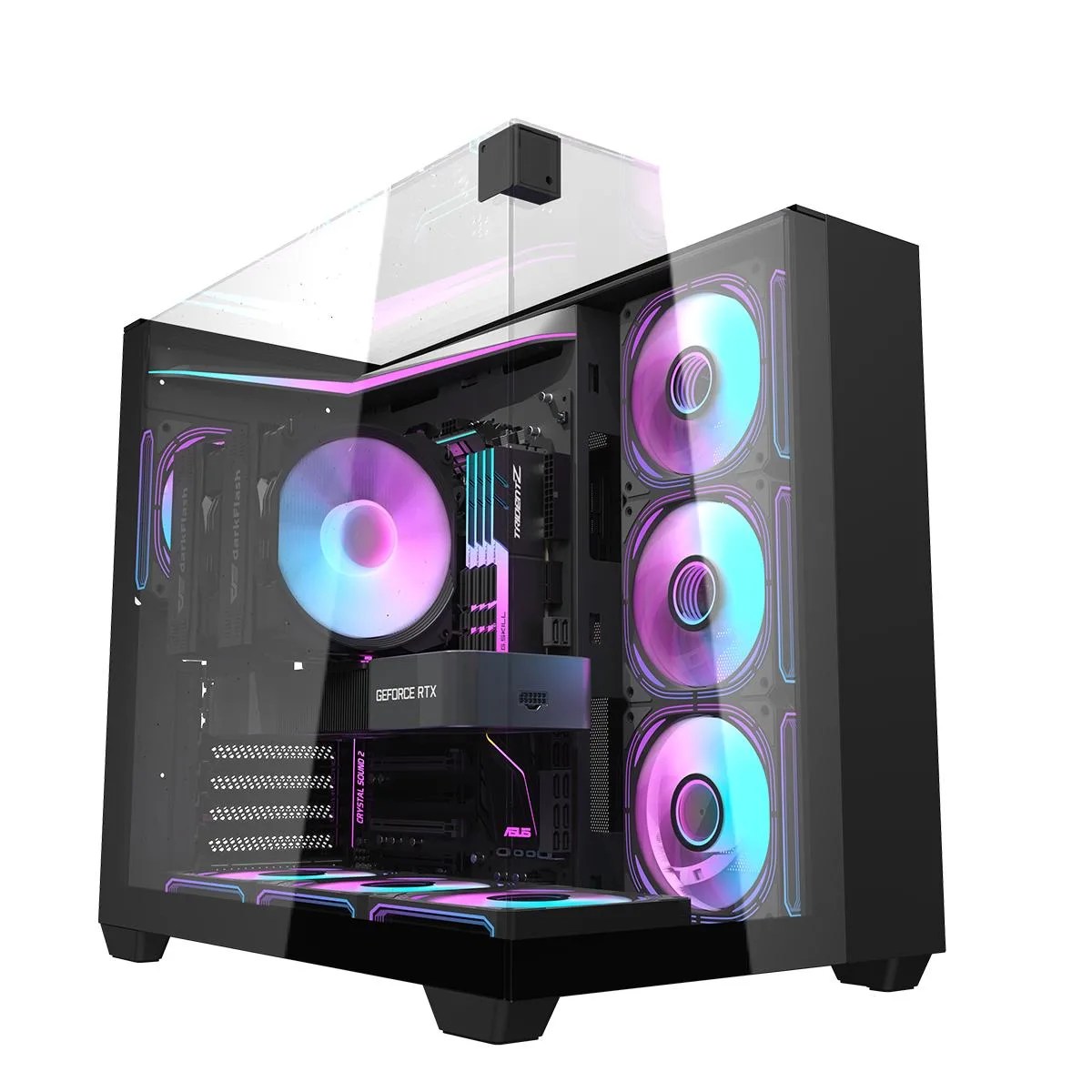 darkFlash darkFlash TH285 ATX Mid Tower PC Case, Black — product photo
