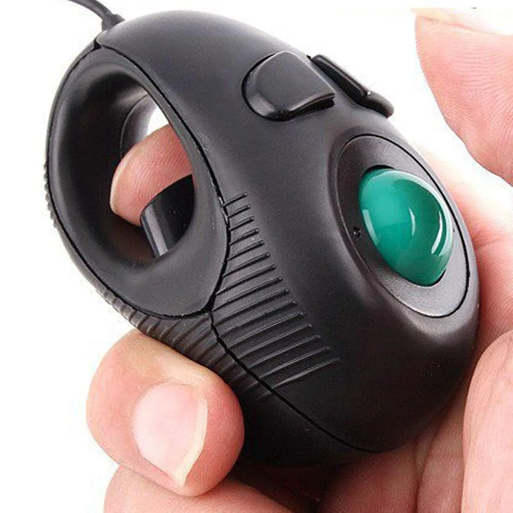 JPWEB JPWEB Ergonomic Handheld Trackball Mouse Wired Mini USB — Produktfoto