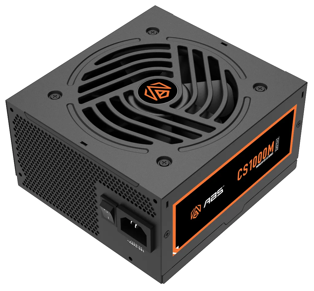 Open-box 1000W ATX 3.0 power supply unit in black enclosure