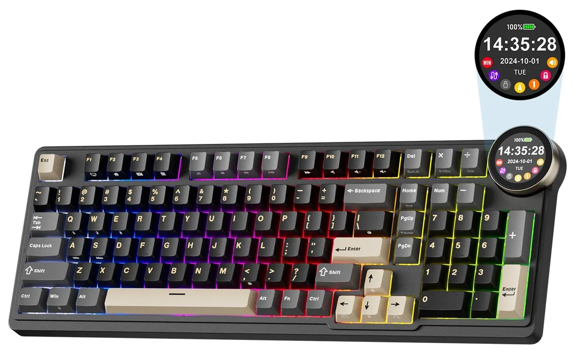 Redragon RK N99 96% Wireless Mechanical Gaming Keyboard with Screen & Knob — 商品写真