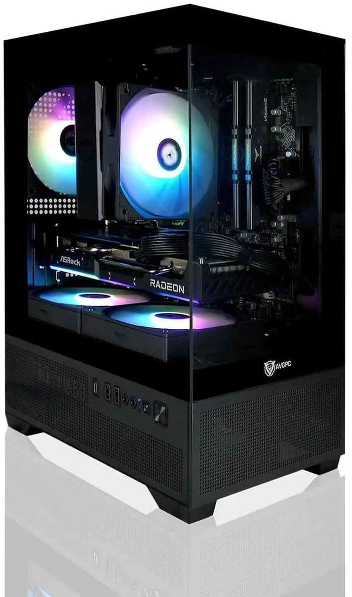 AVGPC AVGPC Mini-X Gaming PC Ryzen 5 5600X Radeon RX 9060 8GB 16GB DDR4 3200 1TB NVME Hyper 212 — product photo