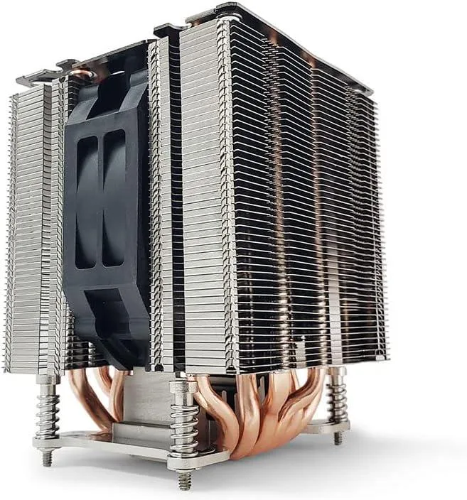 Dynatron A49 4U air cooler with aluminium fin stack and heatpipes