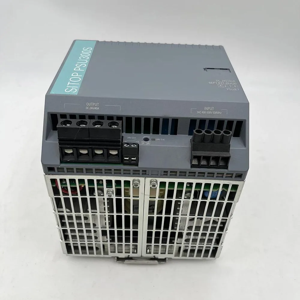 Rectangular silver ATX power supply unit with 40 A rating