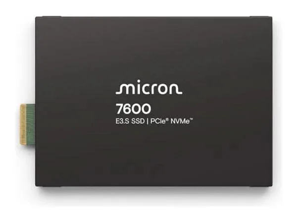 Micron Micron 7600 MAX 3.20 TB enterprise SSD E3.S 7.5 mm PCIe NVMe 5.0 — productfoto