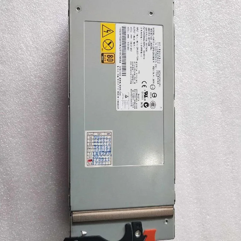 Rectangular ATX power supply unit with matte black metal casing and rear fan grille