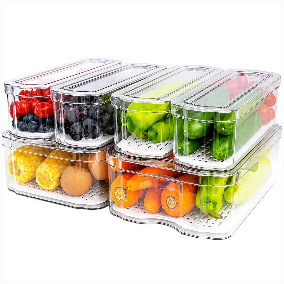 Fridge-6pack Food Storage 6-Pack Clear BPA-Free PET 14L — 商品照片