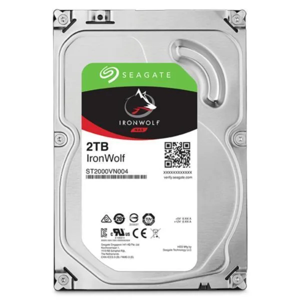 Silver 3.5 inch internal hard drive with green label