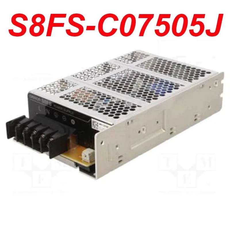Rectangular metal ATX power supply unit with ventilation grilles and label showing model variants