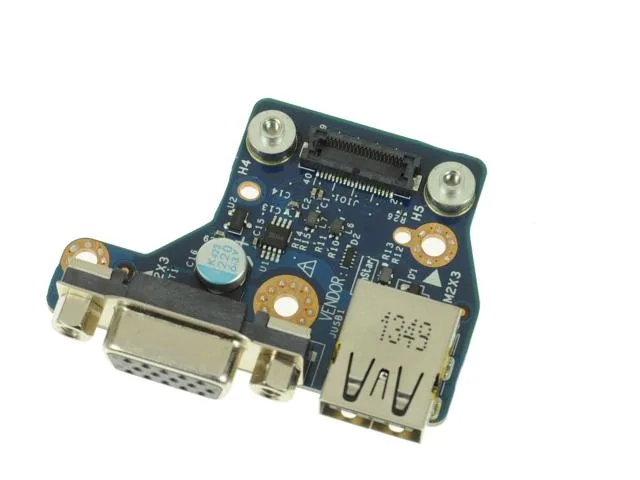 Small green circuit board with VGA and USB ports, part 28X5F
