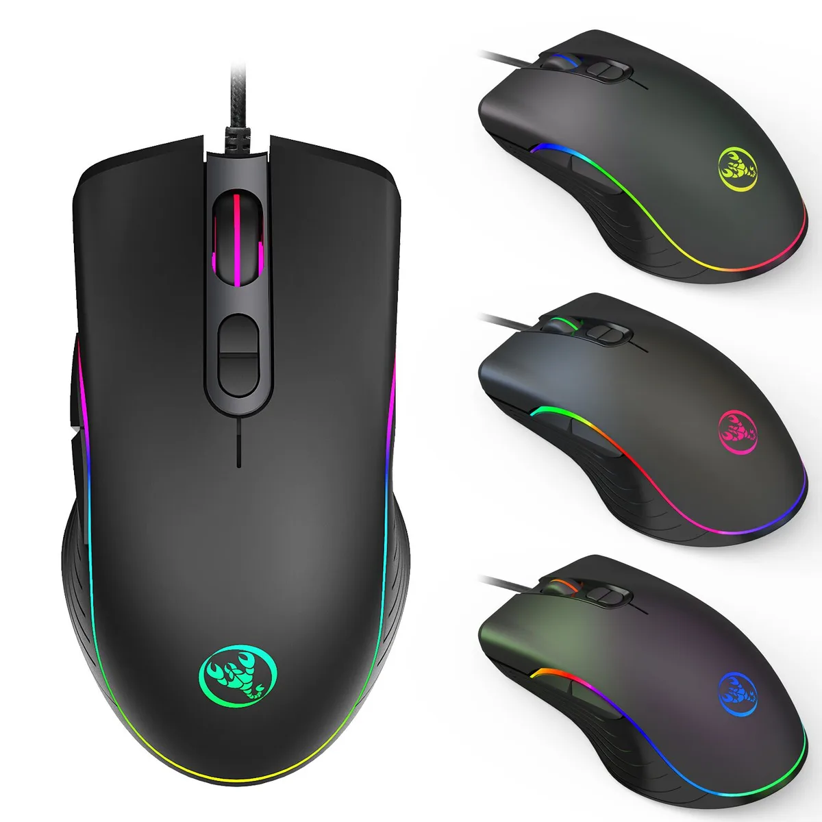 TROPRO TROPRO T202 A867 gaming mouse 6400 DPI 7 buttons wired USB RGB black — product photo