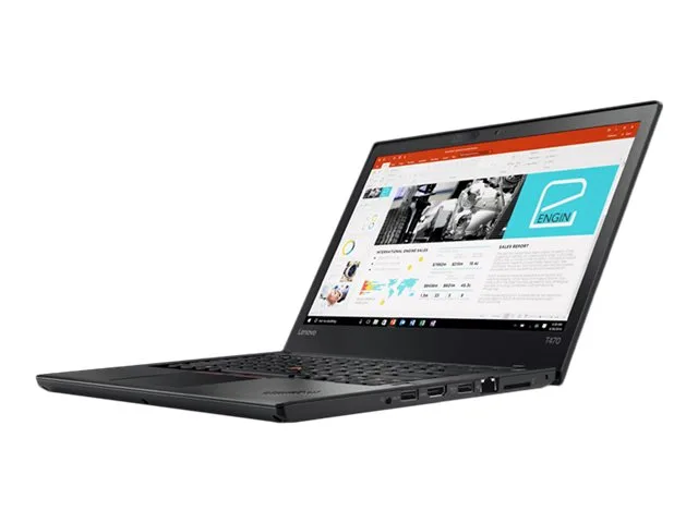 Black 14.0 inch ThinkPad T470 laptop closed on a flat surface
