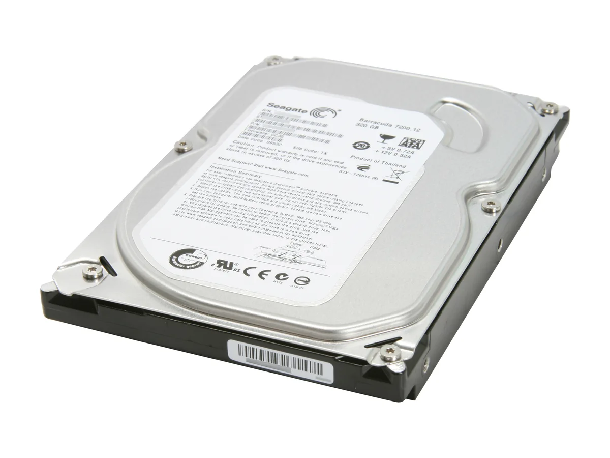 Seagate Seagate BarraCuda 7200.12 ST3320418AS 320GB 7200 RPM 16MB SATA 3.0Gb/s 3.5" internal hard drive — Produktfoto