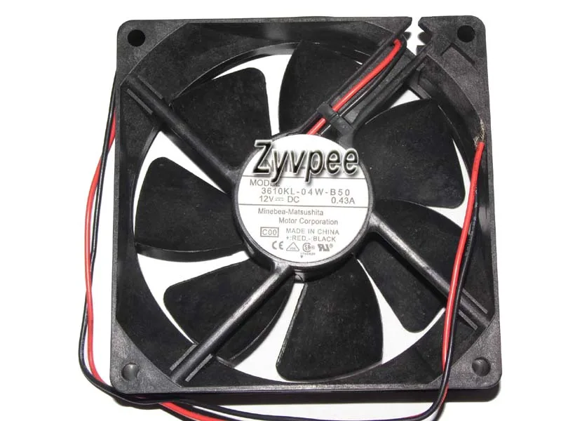Zyvpee Zyvpee 3610KL-04W-B50 92mm 25mm 12V 0.43A 2-Pin Ball Bearing Case Fan — صورة المنتج