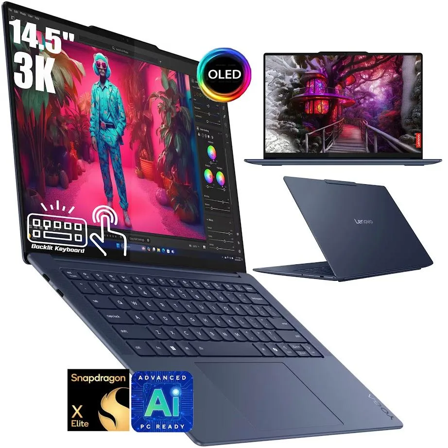 Lenovo Lenovo Yoga Slim 7X business laptop Cosmic Blue Snapdragon X Elite X1E-78-100 16GB 1TB — תמונת המוצר