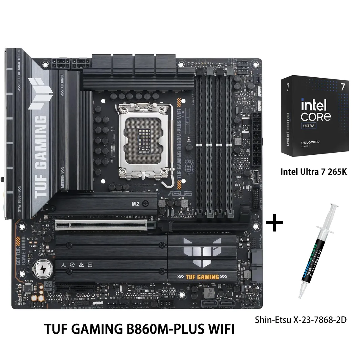 ASUS ASUS TUF GAMING B860M-PLUS WIFI Intel motherboard & Ultra 7 265K CPU combo — photo du produit