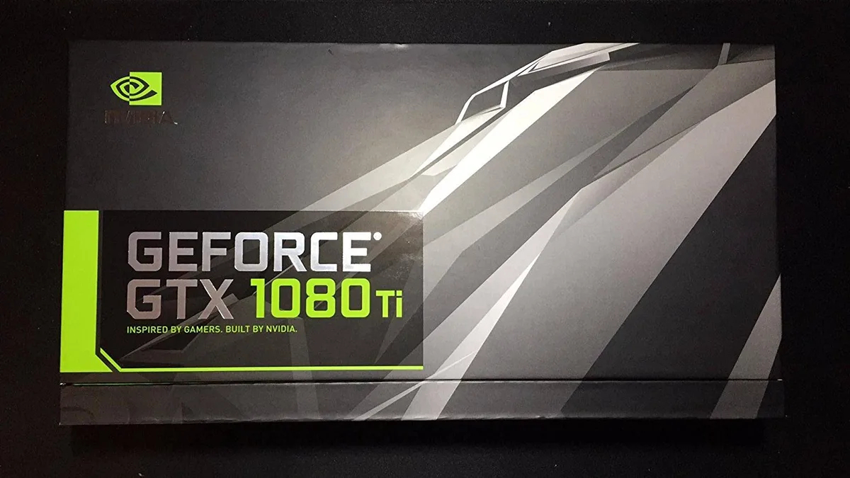 NVIDIA GTX 1080 Ti Founders Edition graphics card with silver metal shroud and single radial fan