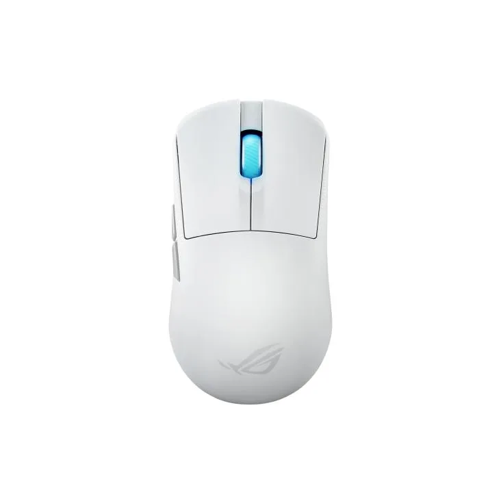Small white ambidextrous gaming mouse with smooth matte finish