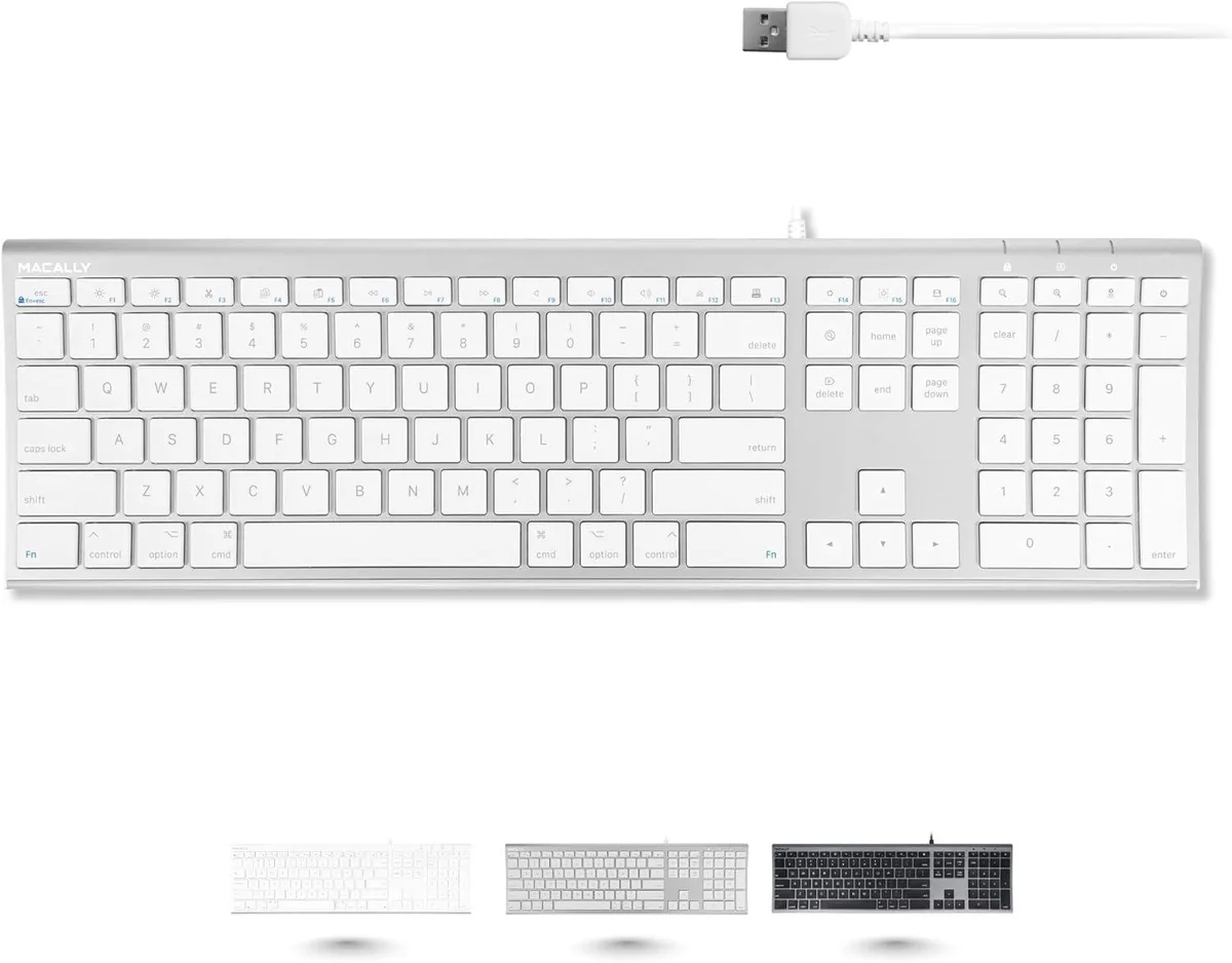 TUKO TUKO Gaming Keyboard Full-Size 20 Mac Keys Silver Aluminium 140 cm Cable — produktbild