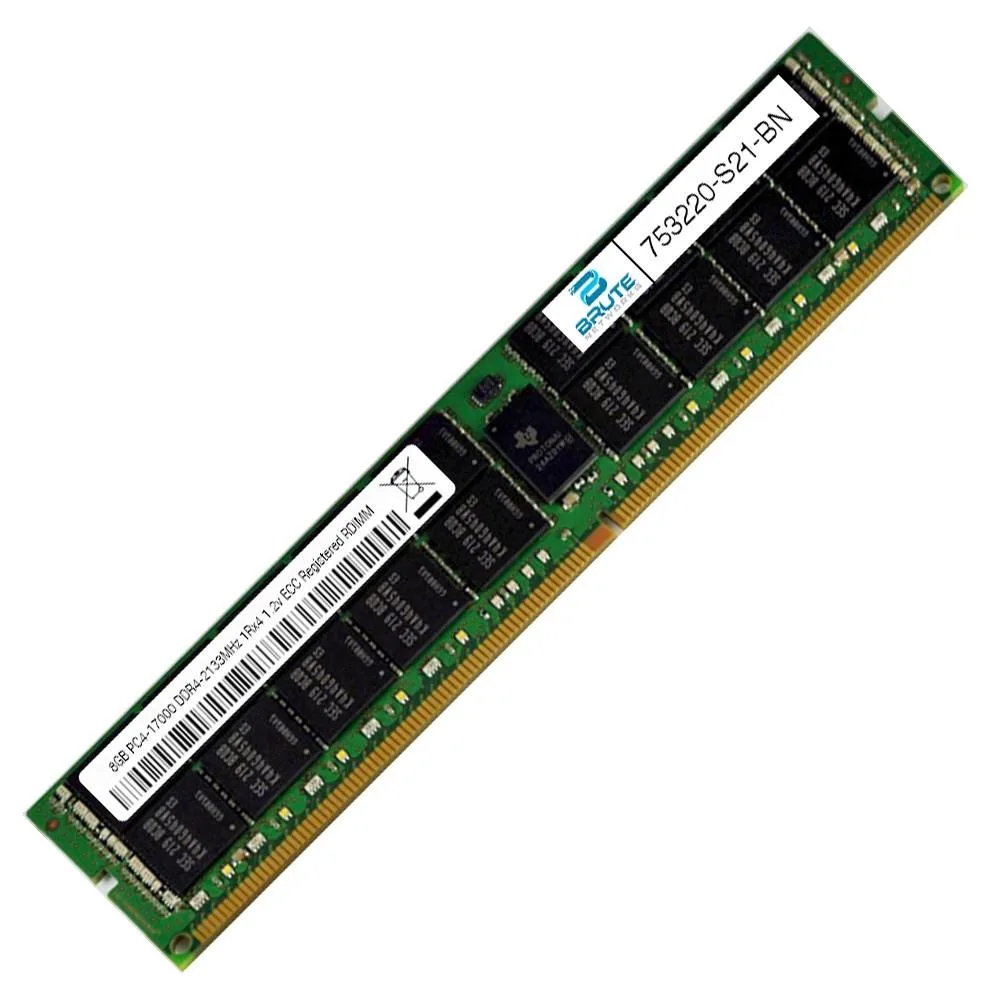 Brute Networks Brute Networks 8GB DDR4-2133 ECC Registered RDIMM 1Rx4 CL15 1.2V 288-Pin — product photo