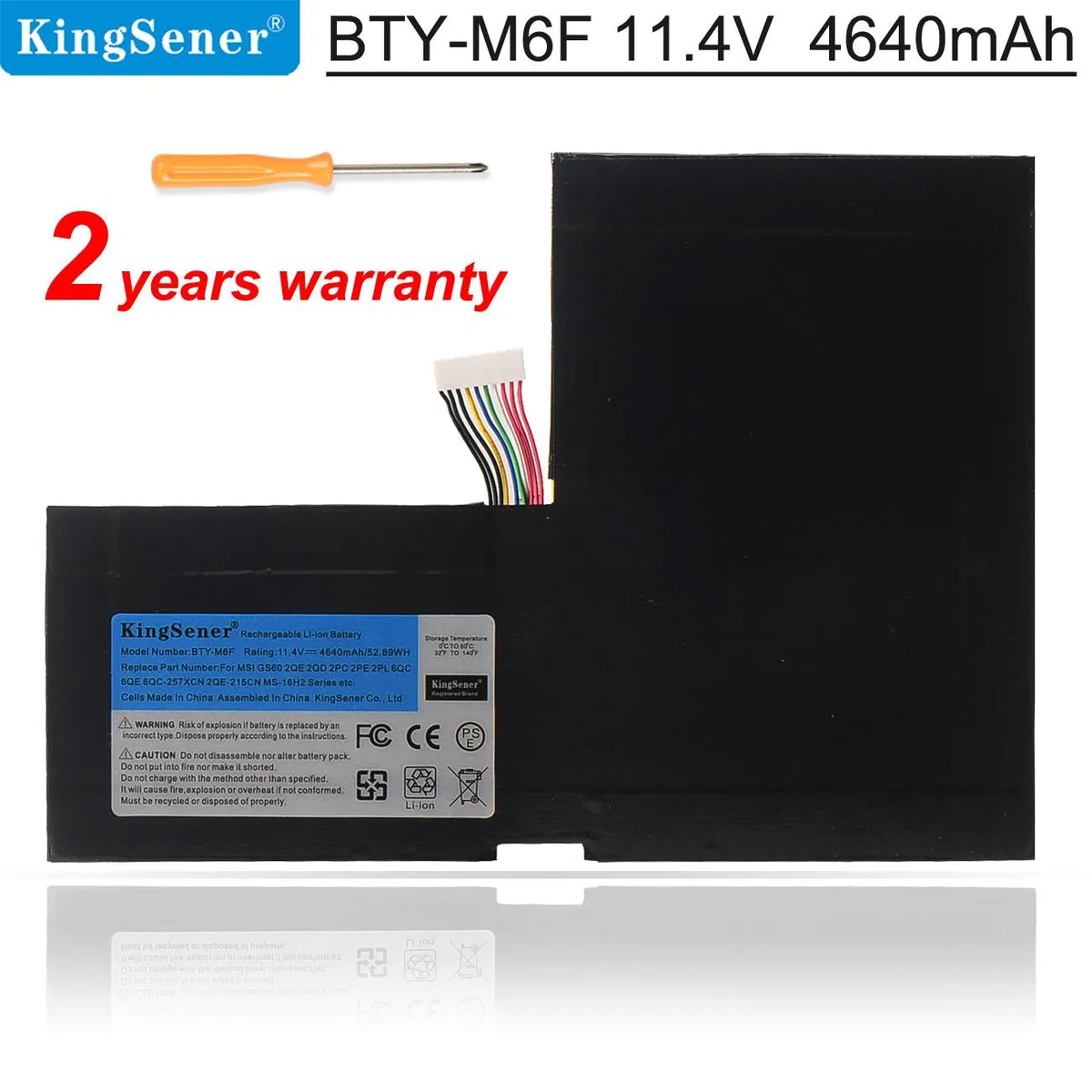 KingSener KingSener BTY-M6F 11.4V 4640mAh laptop replacement part — product photo