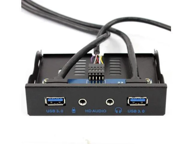 LORDWORLD LORDWORLD 3.5" Front Panel USB 3.0 Hub with HD Audio and Floppy Bay Bracket — product photo
