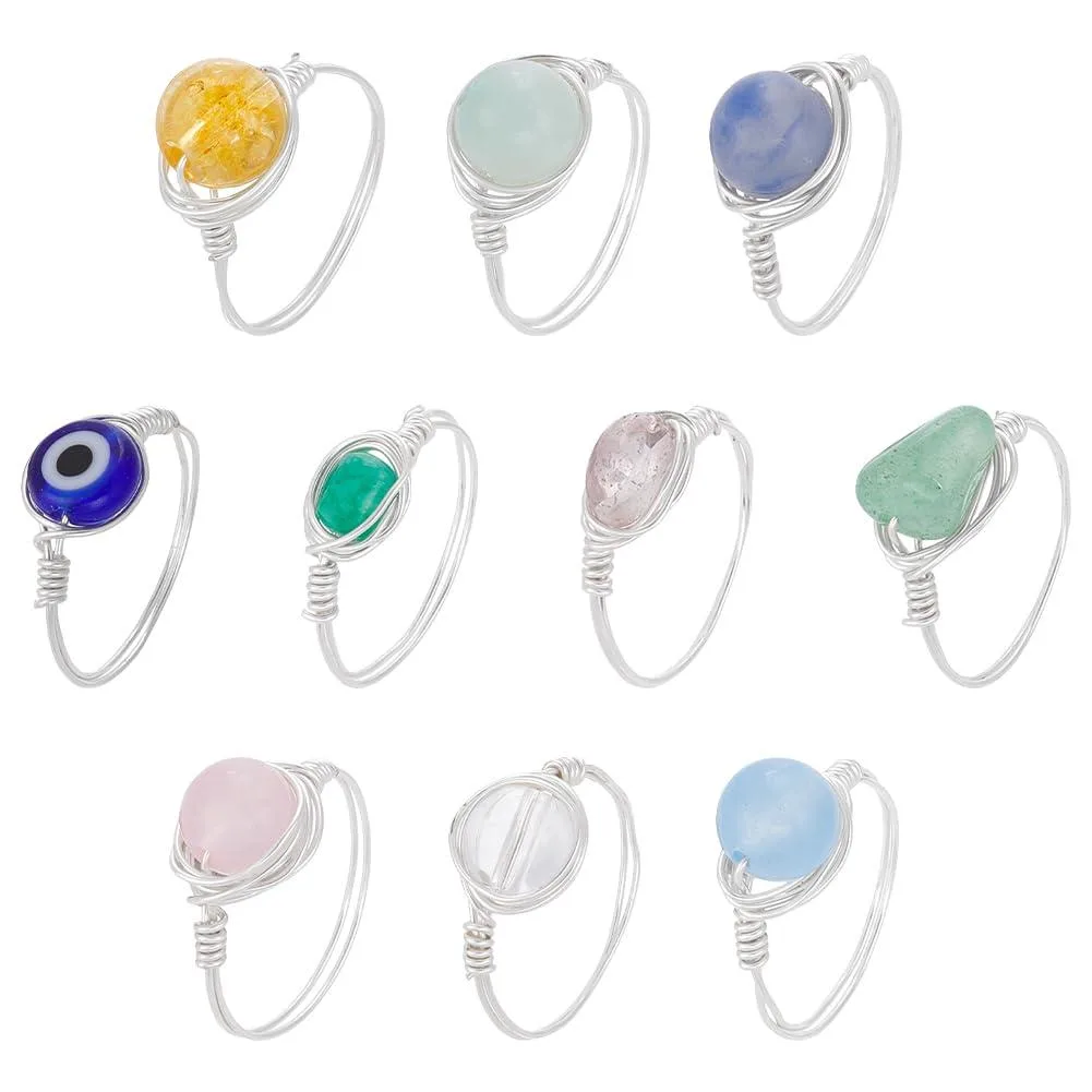  UNICRAFTALE RJEW-UN00045U-US12 10pcs adjustable silver rings 17mm — product photo