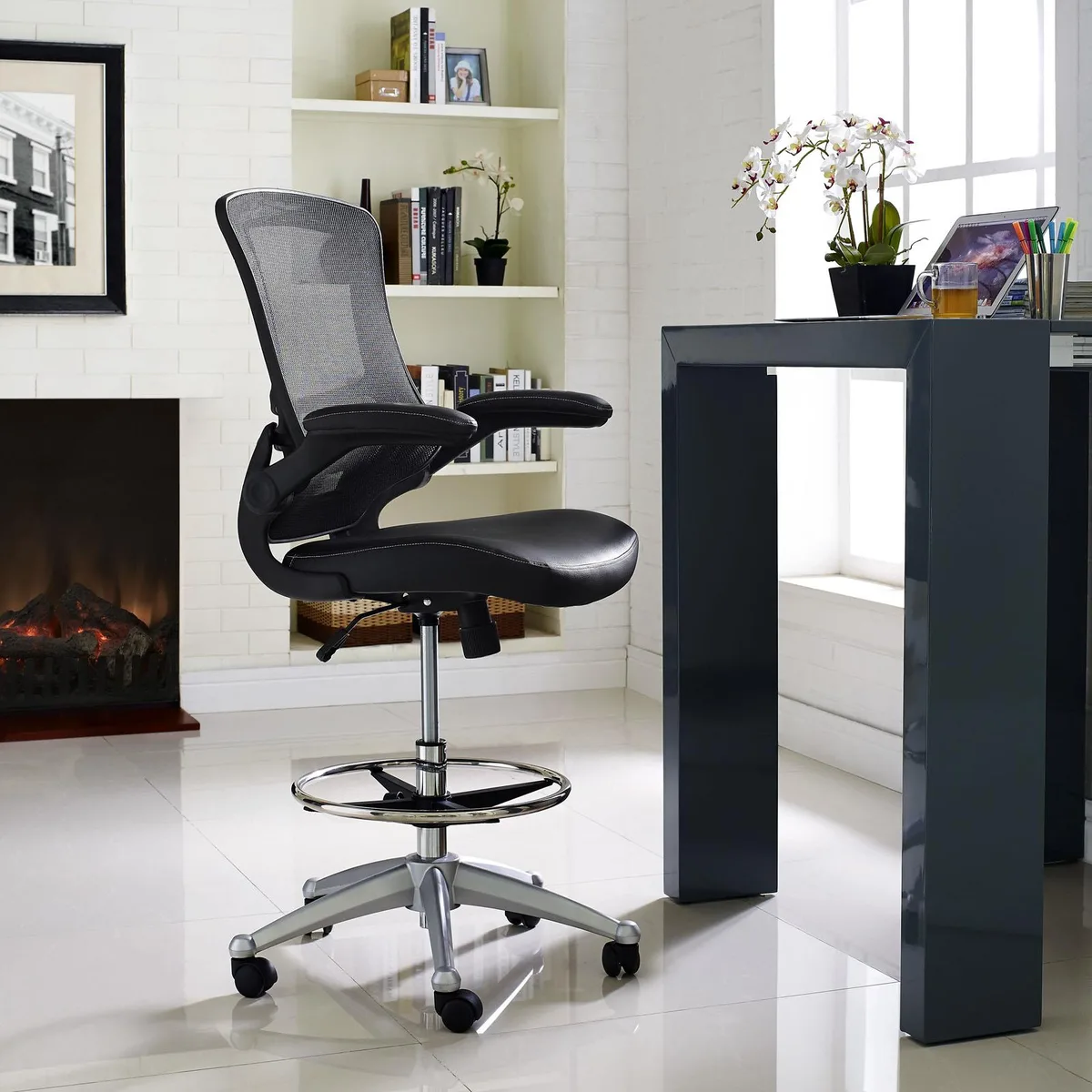 LexMod LexMod EEI-1422 Attainment Drafting Stool Black — fotografija proizvoda
