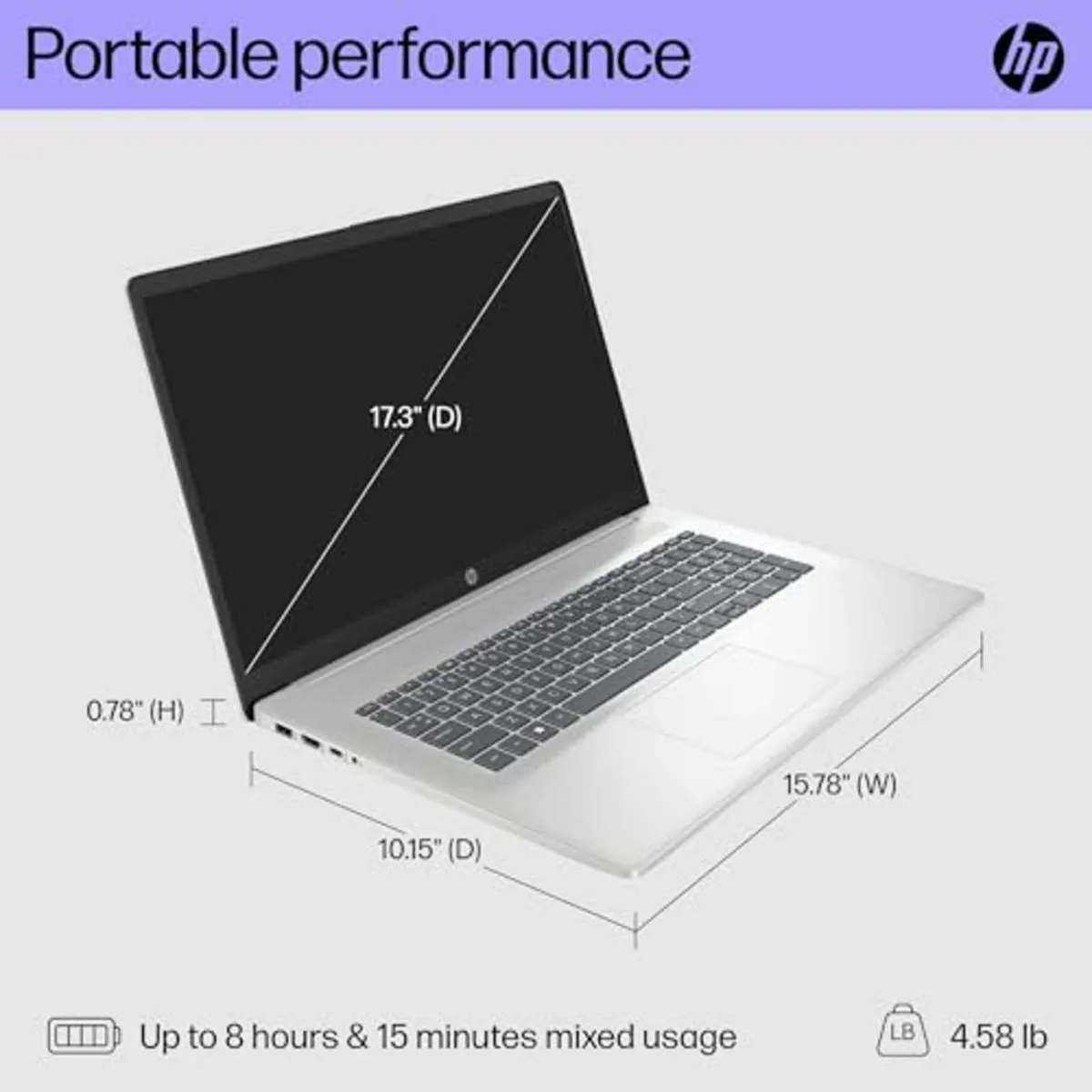 HP HP 17-cp2000 laptop Ryzen 5 7530U 12GB 256GB 17.3" FHD — photo du produit