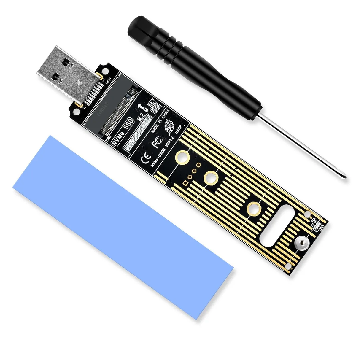 WRIARICH WRIARICH NVME to USB Adapter 10Gbps USB 3.1 Gen 2 M.2 NVME 2230 2242 2260 2280 Hard Drive Adapter — product photo