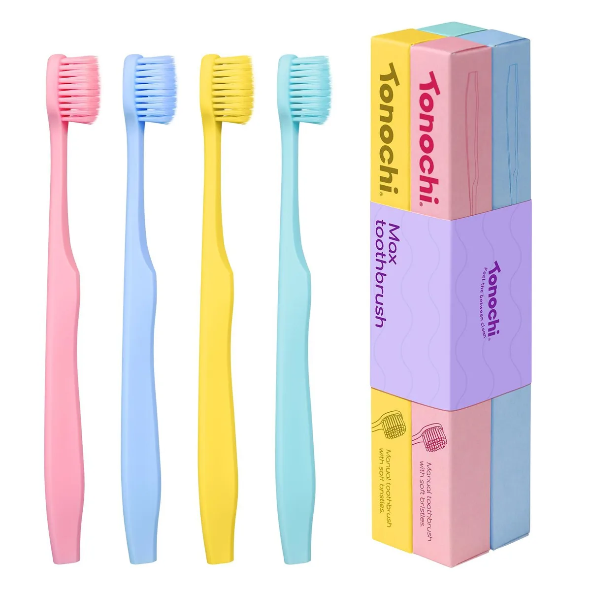  Waterpik Tonochi Max Toothbrush 4 Pack Macaron Set — product photo