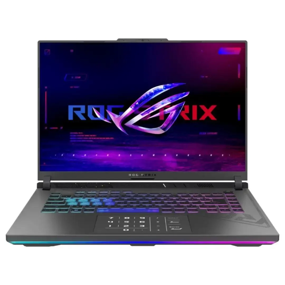 Gray ASUS ROG Strix G16 gaming laptop, 16 inch screen, slim profile
