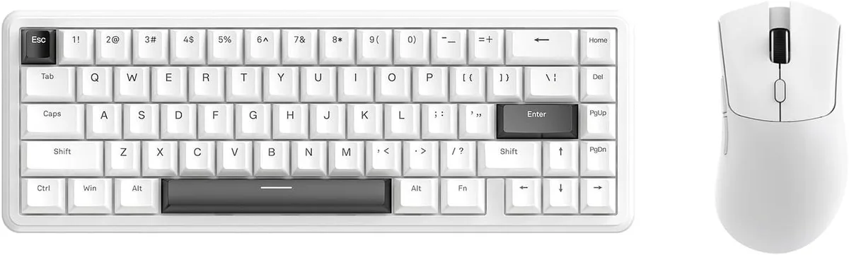 usbroway usbroway ATTACK SHARK X65 HE 65% Magnetic Switch Keyboard and R1 Mouse Combo White — toote foto