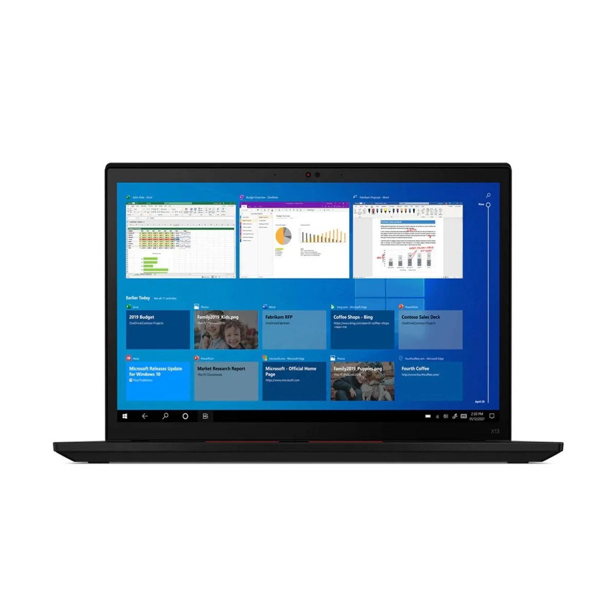 Silver 13-inch laptop with matte finish, compact keyboard and thin bezels