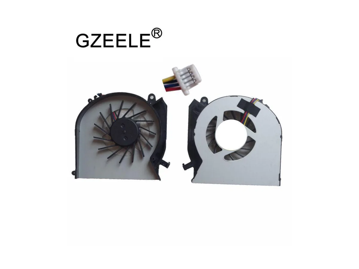 Black plastic laptop CPU cooling fan with copper heatsink and wire connector