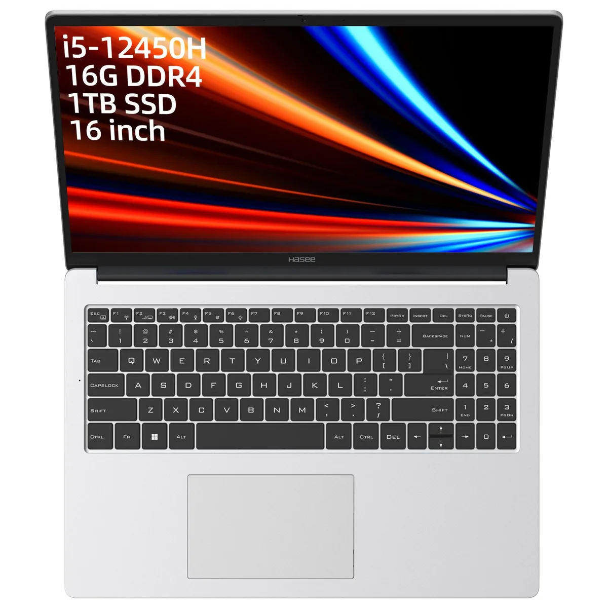 Hasee Hasee X6-16.0 laptop Core i5-12450H 16GB 512GB SSD Silvery — photo du produit