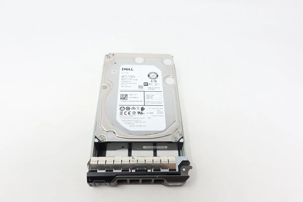 Silver 3.5 inch SAS hard drive with exposed circuit board