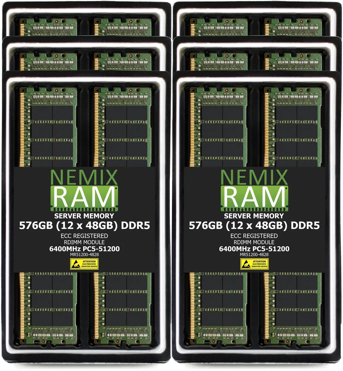 NEMIX RAM NEMIX RAM 576GB 12x48GB DDR5 6400 CL52 1.1V ECC RDIMM Kit Supermicro H14DSG-OD — zdjęcie produktu