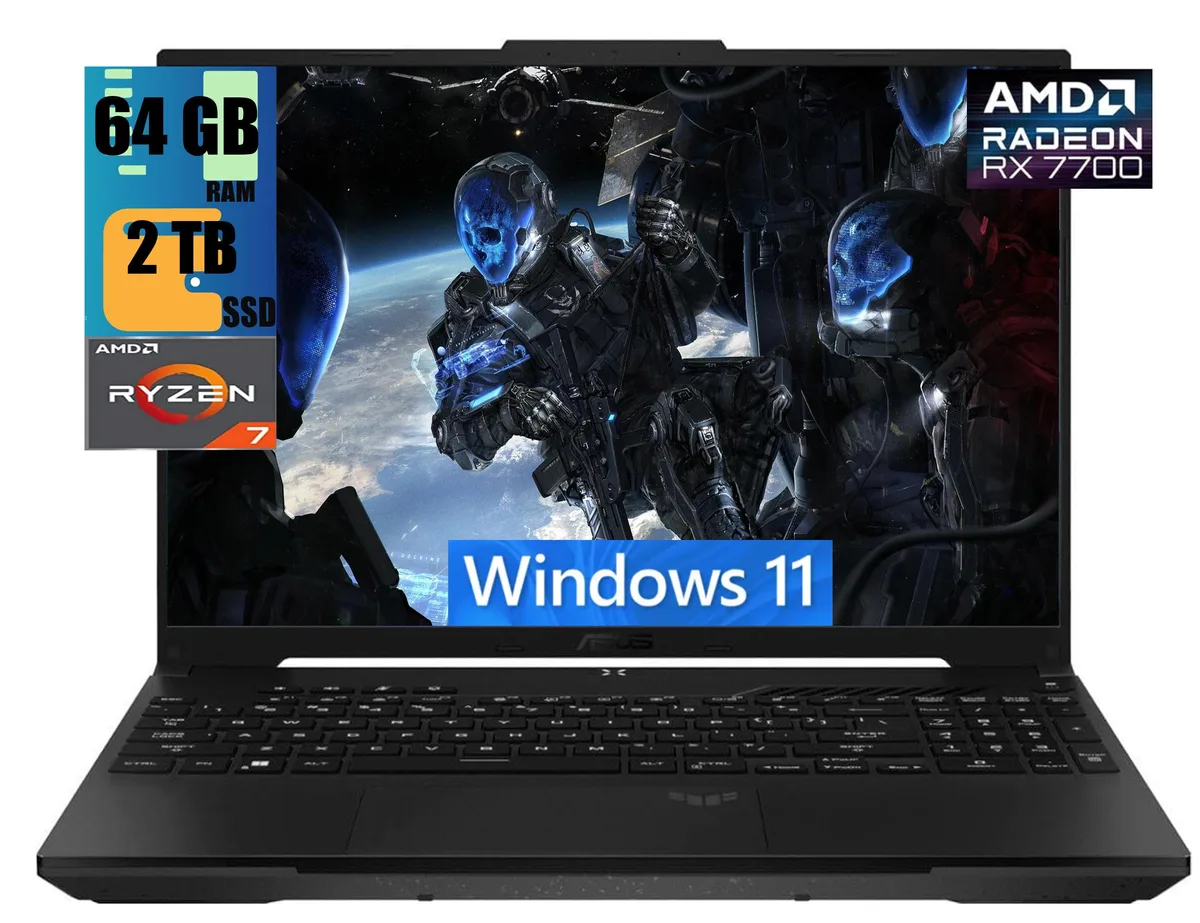 Black 16 inch gaming laptop with matte finish and backlit keyboard