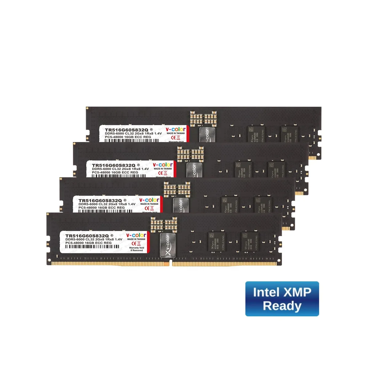 V-color V-color OC R-DIMM DDR5 64GB (16GBx4) 6000MHz CL32 ECC Registered W790 Workstation — fotografija proizvoda