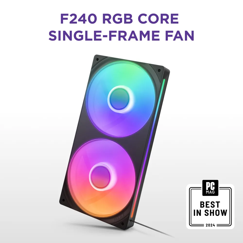 NZXT NZXT RF-U24HF-B1 240mm dual case fan 500-2400 RPM 75.12 CFM 30 dBA — photo du produit