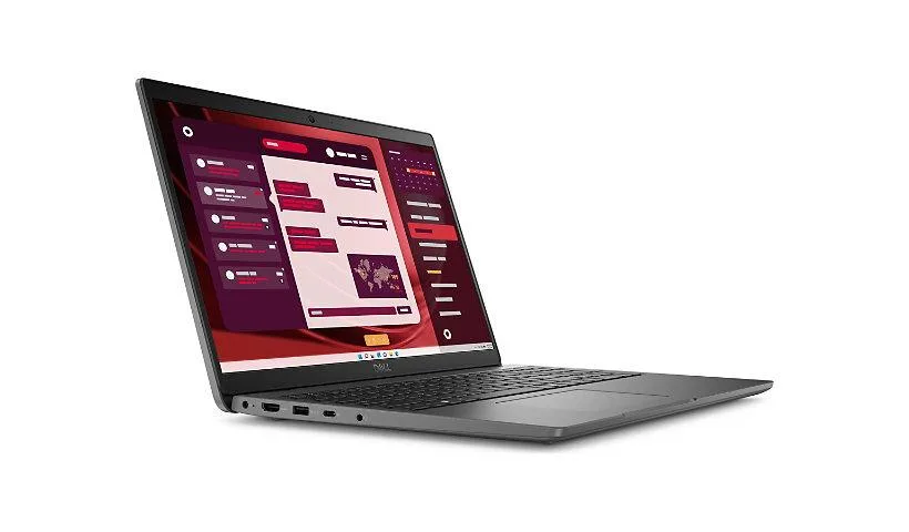 Gray Dell Latitude 3550 laptop, 15.6 inch screen, slim lightweight design